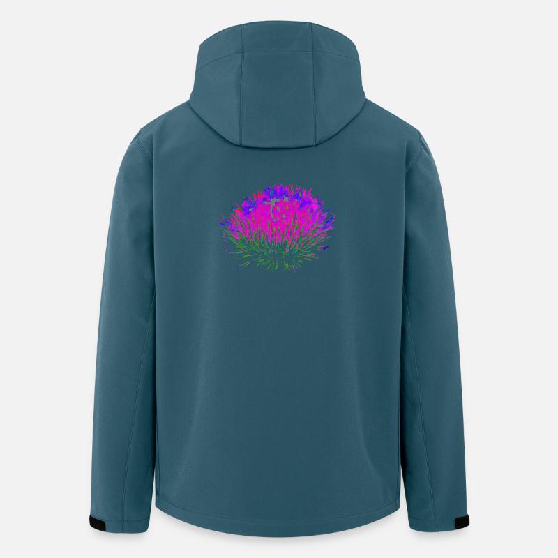 Neon-Blume– Pop-Art Design - Recycelte Männer Softshell-Jacke von Stanley/Stella - Dunkles Petrol