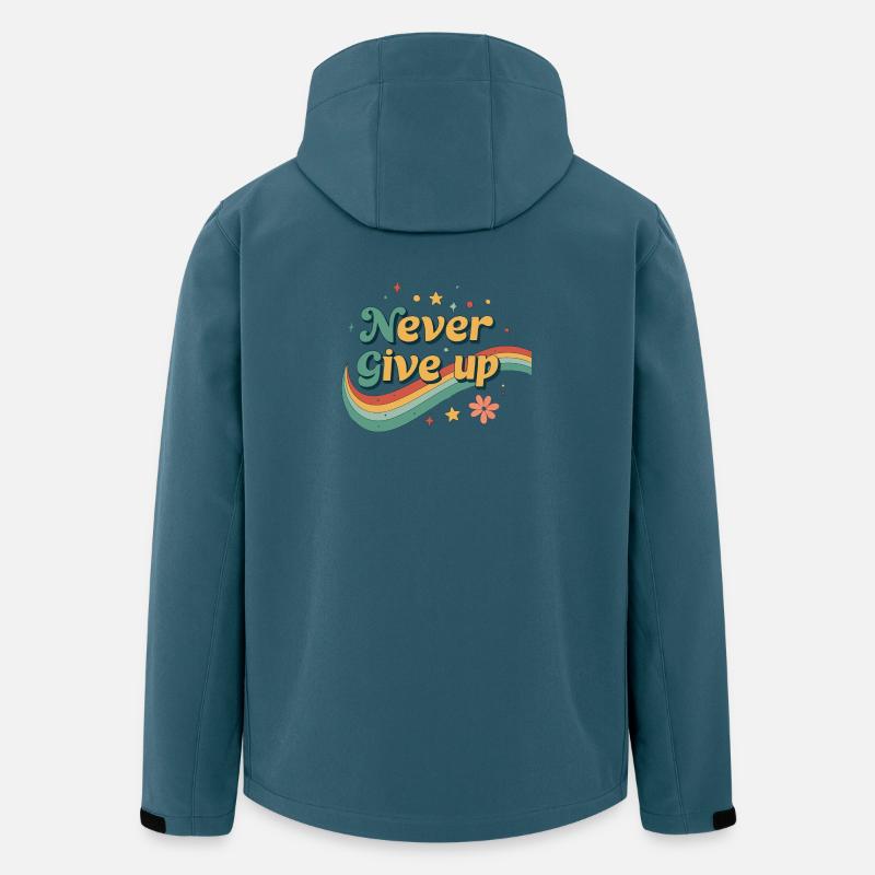 Regenbogen-Retro-Ausdauer - Recycelte Männer Softshell-Jacke von Stanley/Stella - Dunkles Petrol