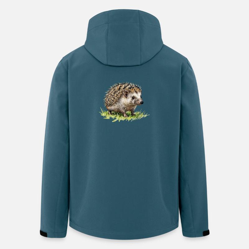 Aquarell Igel im Gras - Recycelte Männer Softshell-Jacke Discoverer von Stanley/Stella - Dunkles Petrol