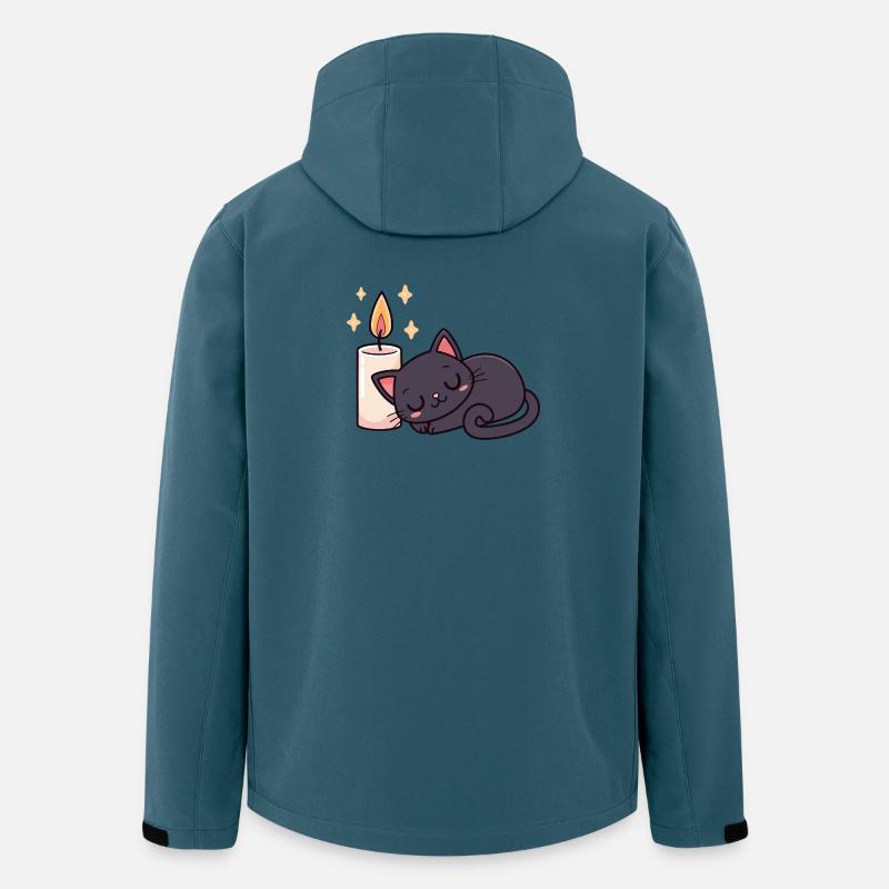 Sleeping black cat and bright candle - Men’s Recycled Softshell Jacket by Stanley/Stella - stargazer
