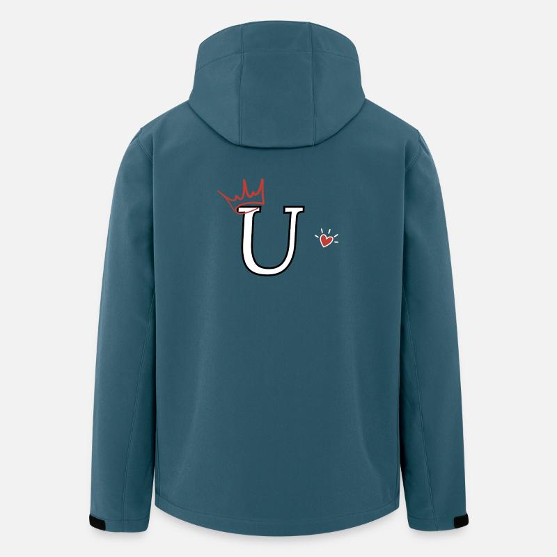 Buchstabe u, Kronenherz - Recycelte Männer Softshell-Jacke von Stanley/Stella - Dunkles Petrol