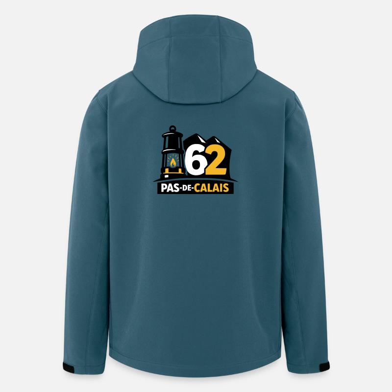 62 Pas de Calais Emblème - Veste softshell homme en polyester recyclé Stanley/Stella - bleu pétrole foncé