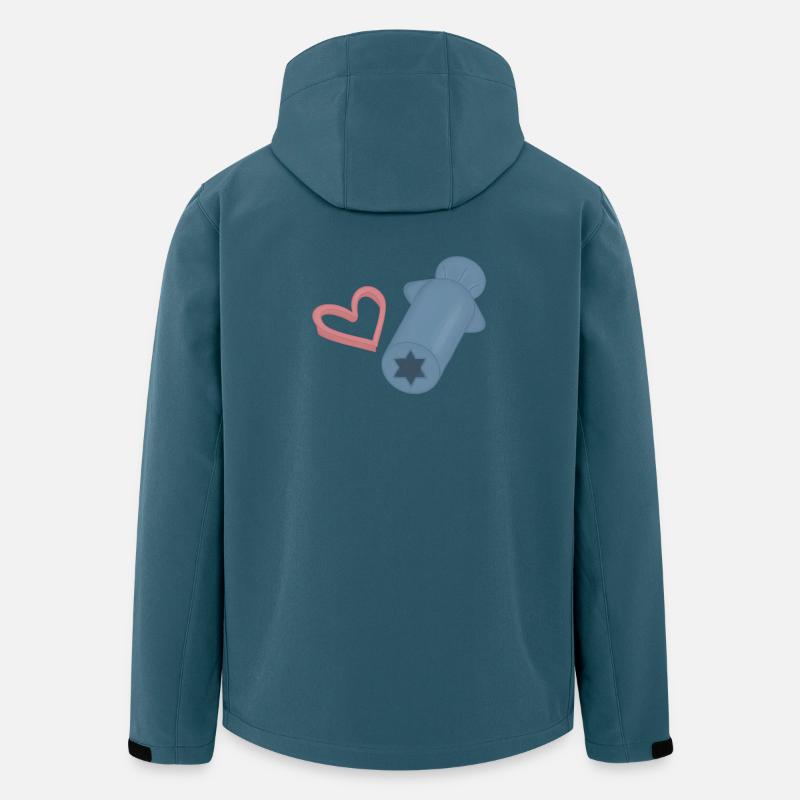 Herz-Rakete Retro Druck - Recycelte Männer Softshell-Jacke von Stanley/Stella - Dunkles Petrol