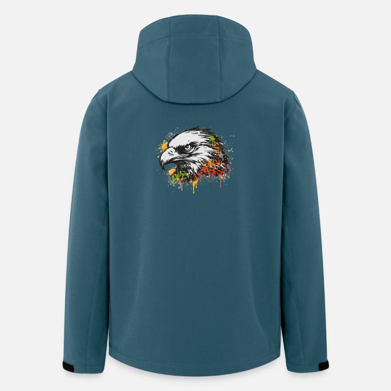 Art urbain graffiti Eagle - Veste softshell homme en polyester recyclé Stanley/Stella - bleu pétrole foncé