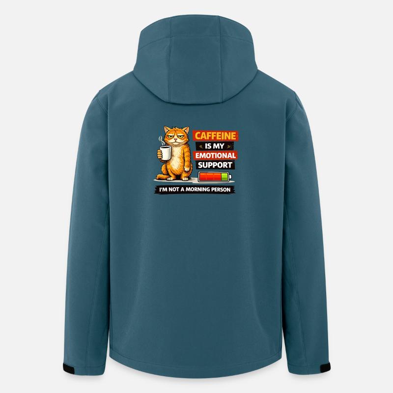 Humeur matinale caféinée pour chat - Veste softshell homme en polyester recyclé Stanley/Stella - bleu pétrole foncé