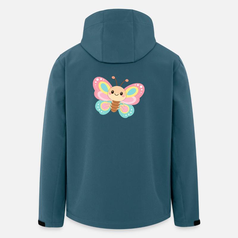 Papillon pastel - Veste softshell homme en polyester recyclé Stanley/Stella - bleu pétrole foncé