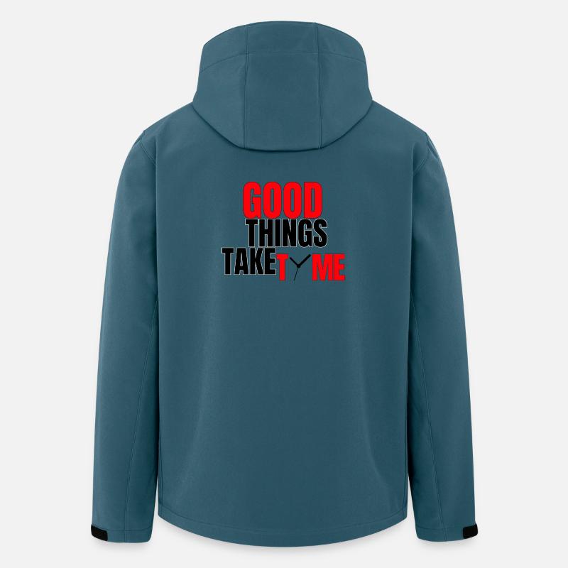 Gute Dinge brauchen Zeit - Recycelte Männer Softshell-Jacke von Stanley/Stella - Dunkles Petrol