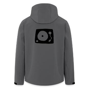 Plattenspieler - Recycelte Männer Softshell-Jacke von Stanley/Stella - Dunkles Petrol - Hinten - AI Model Male 185 light (185cm)