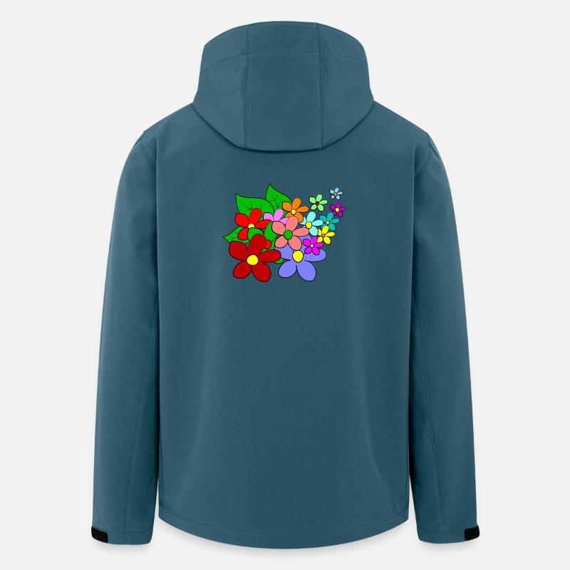Blumen - Recycelte Männer Softshell-Jacke von Stanley/Stella - Dunkles Petrol