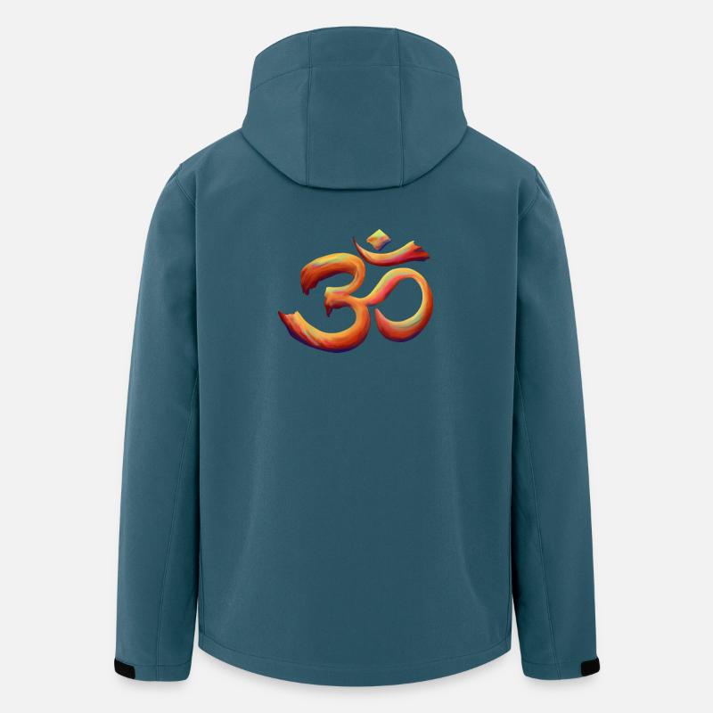 Om Regenbogenbürste - Recycelte Männer Softshell-Jacke von Stanley/Stella - Dunkles Petrol