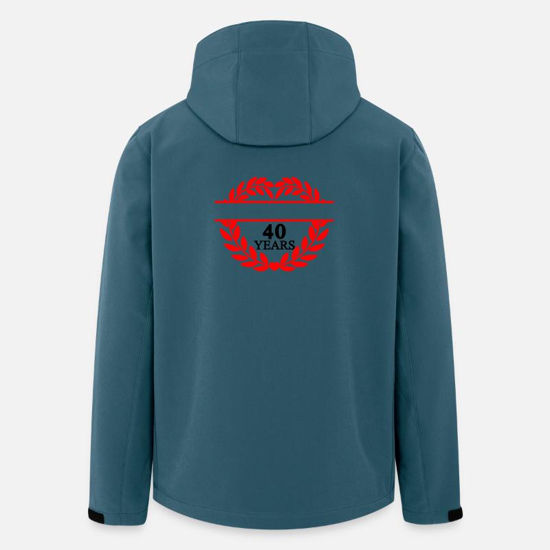Banner Name vierzig, Herz Lorbeerkranz - Recycelte Männer Softshell-Jacke von Stanley/Stella - Dunkles Petrol