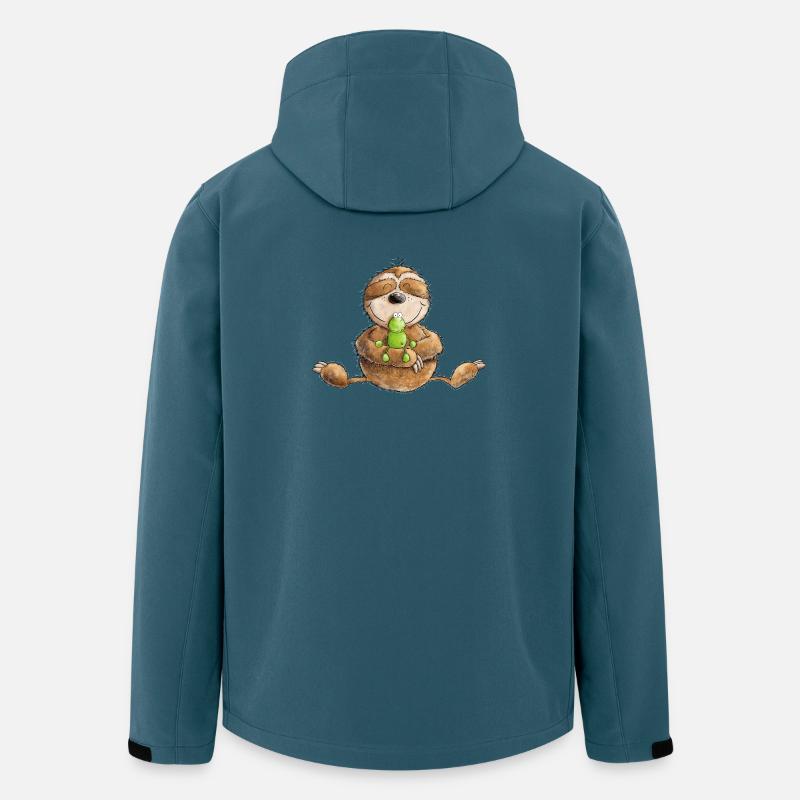 FaultierUnd Frosch Freundschaft Chillen - Recycelte Männer Softshell-Jacke von Stanley/Stella - Dunkles Petrol