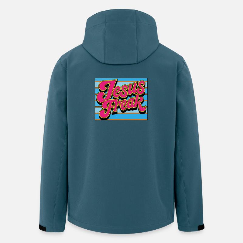 Lebendige Jesus-Freak-Illustration - Recycelte Männer Softshell-Jacke von Stanley/Stella - Dunkles Petrol