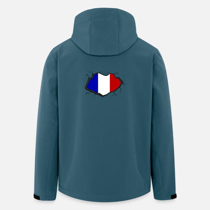 Frankreich Flagge - Recycelte Männer Softshell-Jacke von Stanley/Stella - Dunkles Petrol