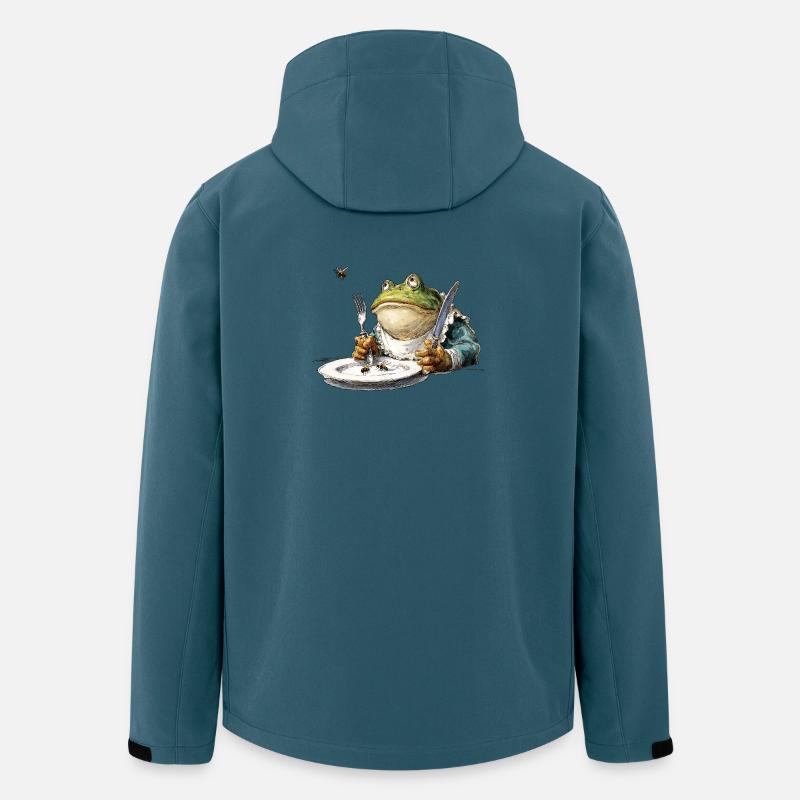 Frosch Galant am Esstisch - Recycelte Männer Softshell-Jacke von Stanley/Stella - Dunkles Petrol