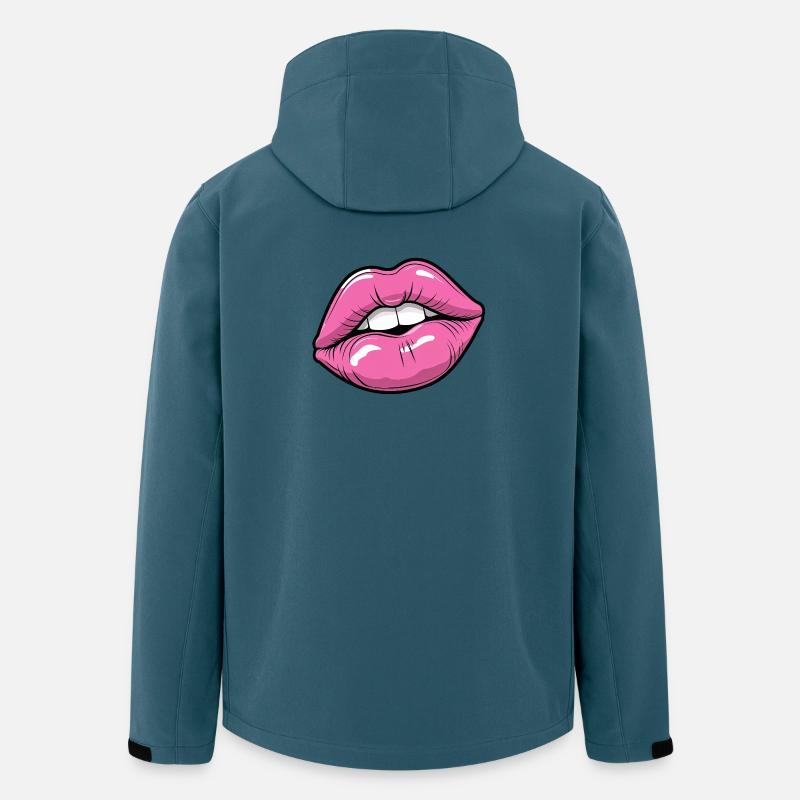 Pop Art Lips in Pink Glow - Men’s Recycled Softshell Jacket by Stanley/Stella - stargazer