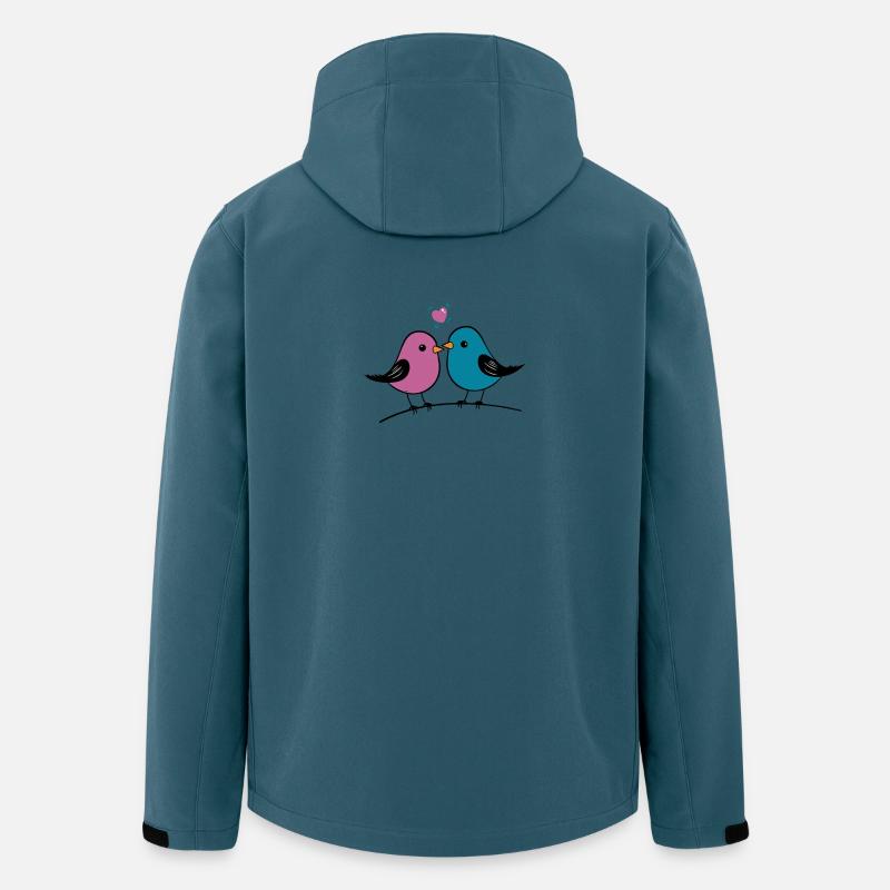 Vögel Kuss mit Herz - Recycelte Männer Softshell-Jacke von Stanley/Stella - Dunkles Petrol