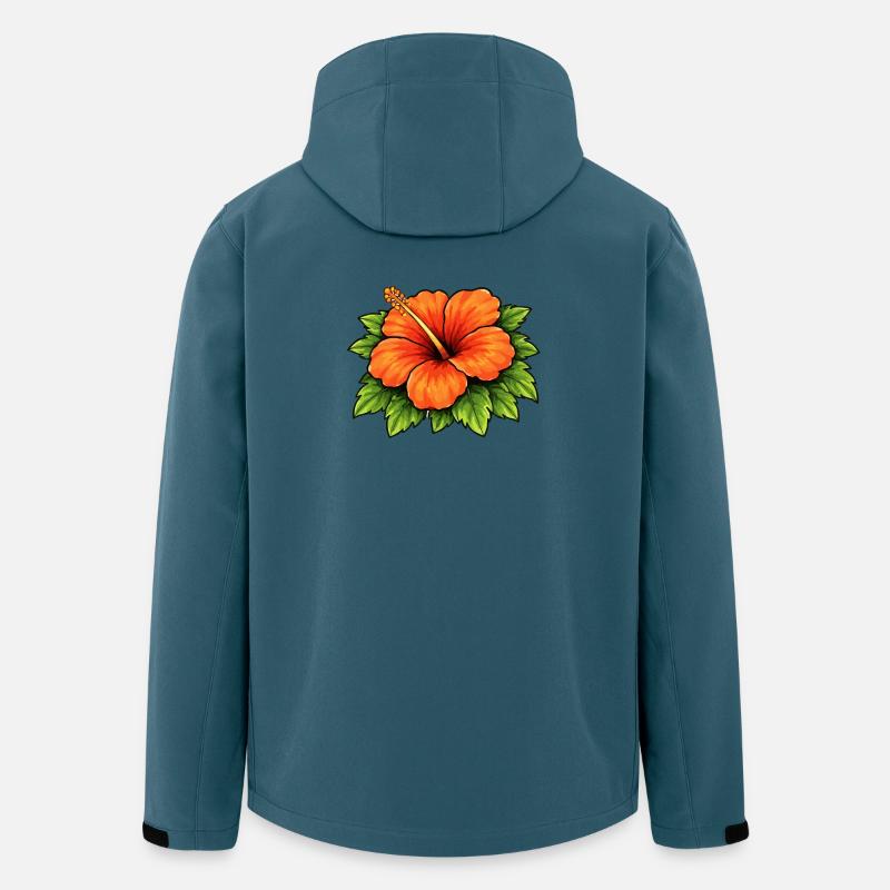 Hibiskus-Tropenblüte - Recycelte Männer Softshell-Jacke von Stanley/Stella - Dunkles Petrol