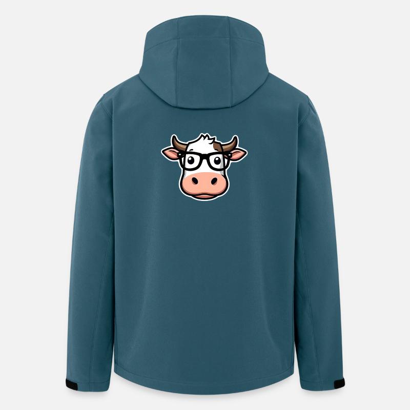 Kuh mit Brille  - Recycelte Männer Softshell-Jacke von Stanley/Stella - Dunkles Petrol