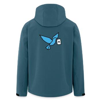 Brieftaube Wahlzettel Vogel Bunt - Recycelte Männer Softshell-Jacke von Stanley/Stella - Dunkles Petrol - Hinten - AI Model Male 185 light (185cm)