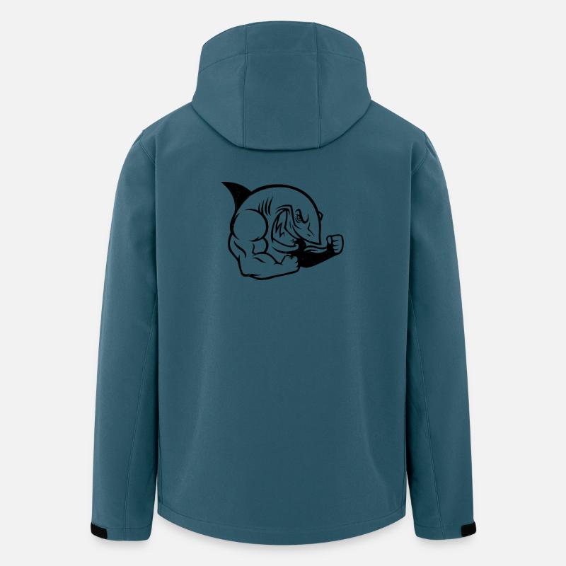 Silhouette d’entraînement musclé de bodybuilder requin - Veste softshell homme en polyester recyclé Stanley/Stella - bleu pétrole foncé