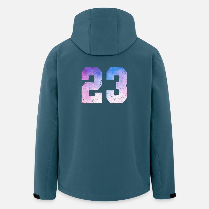 numéro 23 – Cadeau anniversaire 23 ans - Veste softshell homme en polyester recyclé Stanley/Stella - bleu pétrole foncé