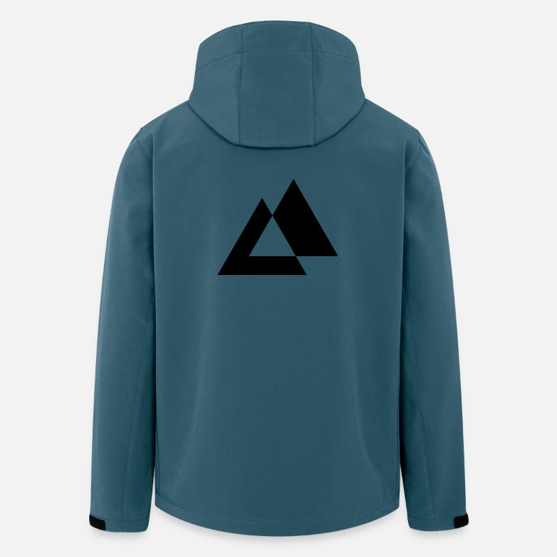 Design der geometrischen Dreiecke - Recycelte Männer Softshell-Jacke von Stanley/Stella - Dunkles Petrol