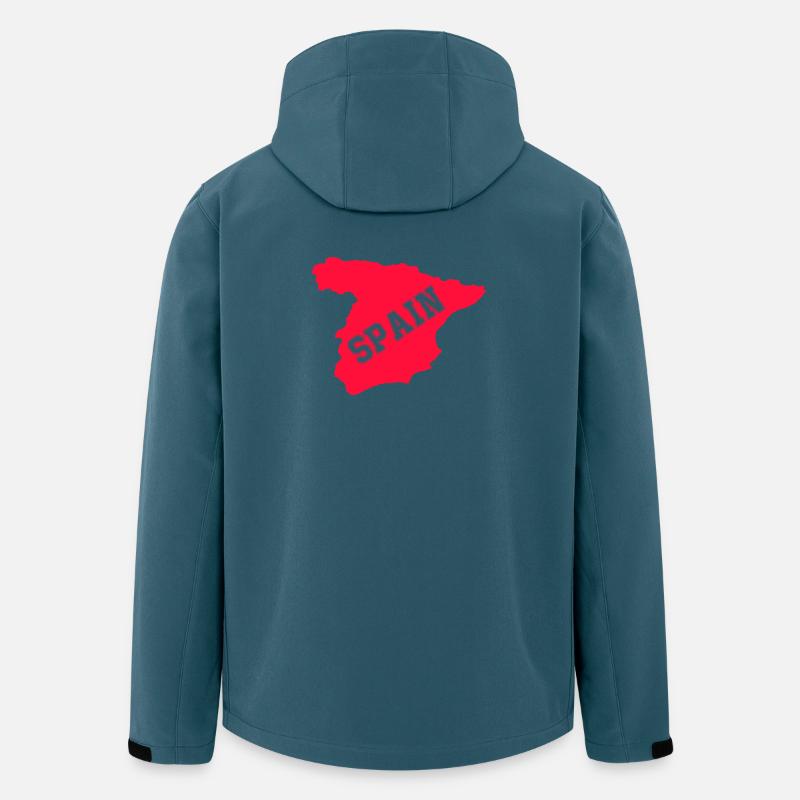 Spanien Silhouette mit diagonaler SPAIN - Recycelte Männer Softshell-Jacke von Stanley/Stella - Dunkles Petrol