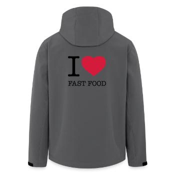 I LOVE FAST FOOD Foodie - Men’s Recycled Softshell Jacket by Stanley/Stella - stargazer - Back - AI Model Male 185 light (185cm)