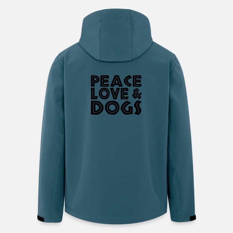 Frieden, Liebe und Hunde - Recycelte Männer Softshell-Jacke von Stanley/Stella - Dunkles Petrol