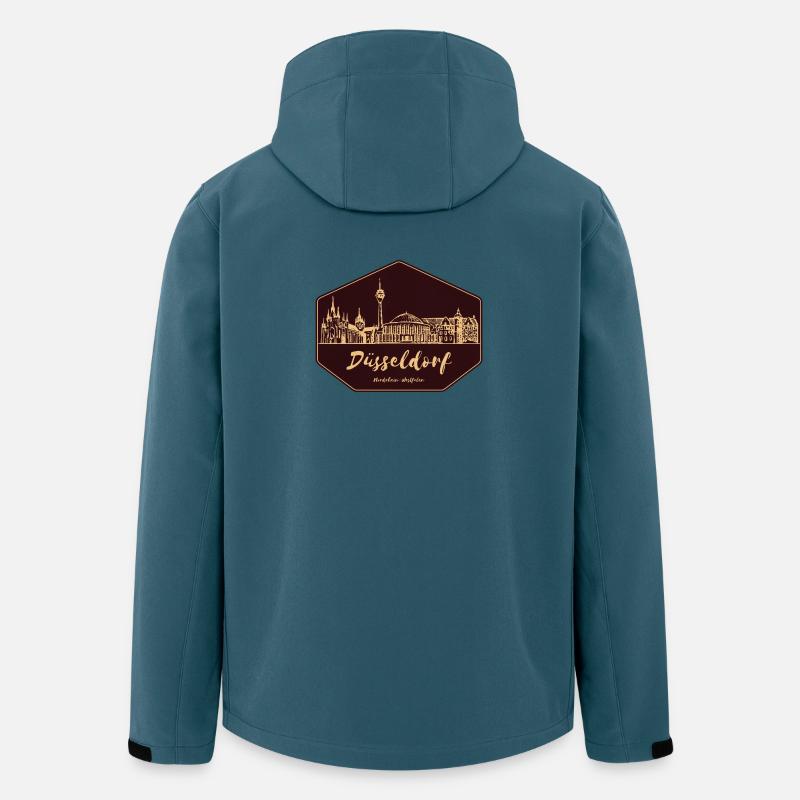 Düsseldorfer Skyline Badge - Recycelte Männer Softshell-Jacke von Stanley/Stella - Dunkles Petrol