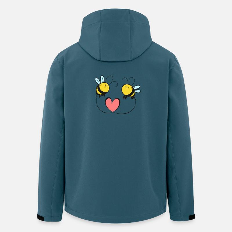 Bienen Liebe Hochzeit - Recycelte Männer Softshell-Jacke von Stanley/Stella - Dunkles Petrol
