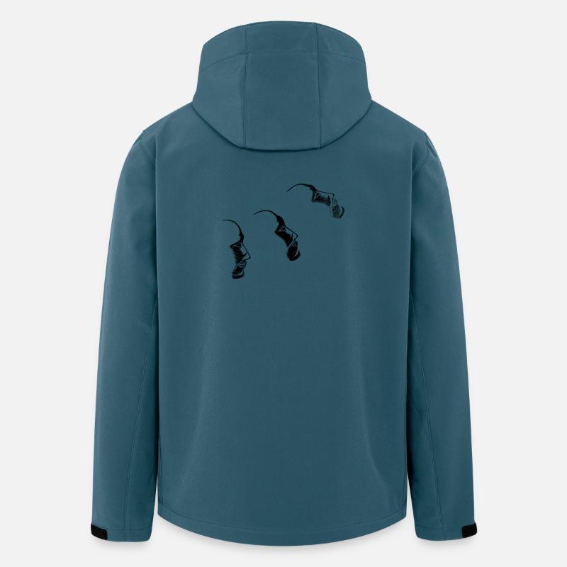 Köpfe - gezeichnet - Recycelte Männer Softshell-Jacke von Stanley/Stella - Dunkles Petrol