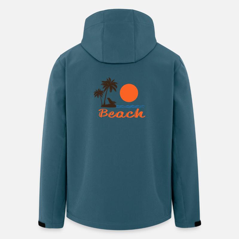 Beach Sunset mit Palmen – Tropisches Sommerdesign - Recycelte Männer Softshell-Jacke von Stanley/Stella - Dunkles Petrol