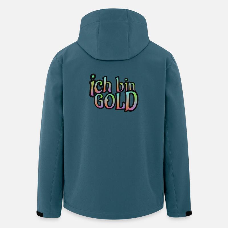 ich bin GOLD - mit den Farben des Regenbogens - Recycelte Männer Softshell-Jacke von Stanley/Stella - Dunkles Petrol
