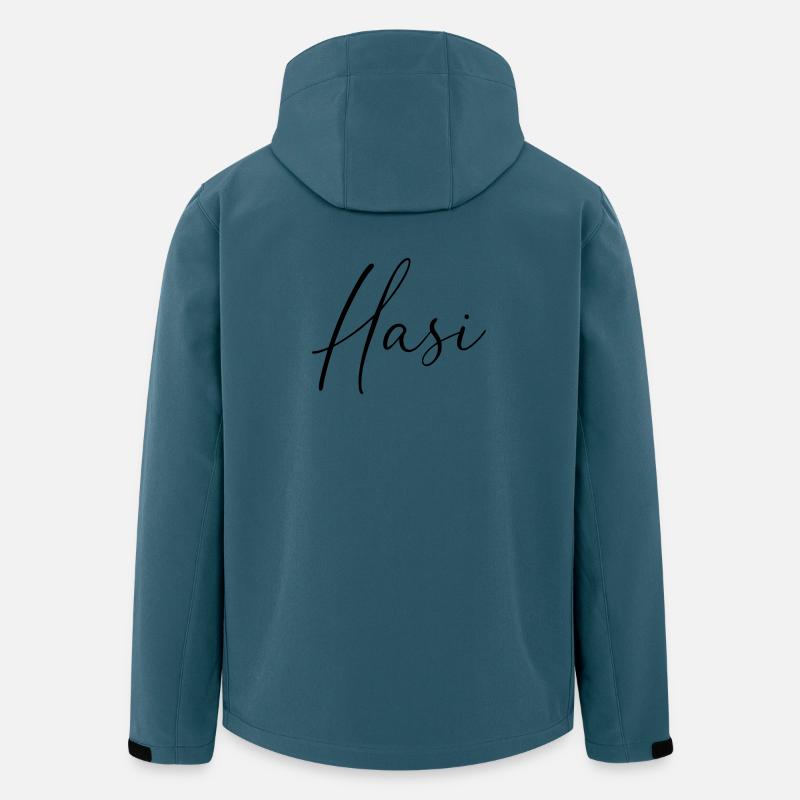 Hasi / Conception de l’écriture manuscrite - Veste softshell homme en polyester recyclé Stanley/Stella - bleu pétrole foncé