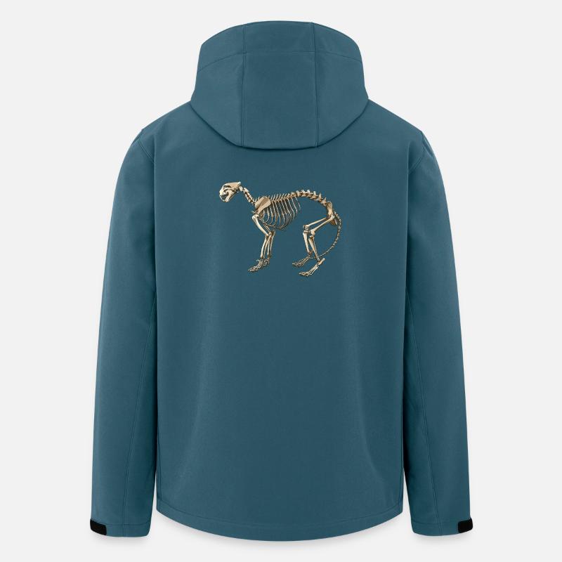 Illustration Cat Skeleton - Recycelte Männer Softshell-Jacke von Stanley/Stella - Dunkles Petrol