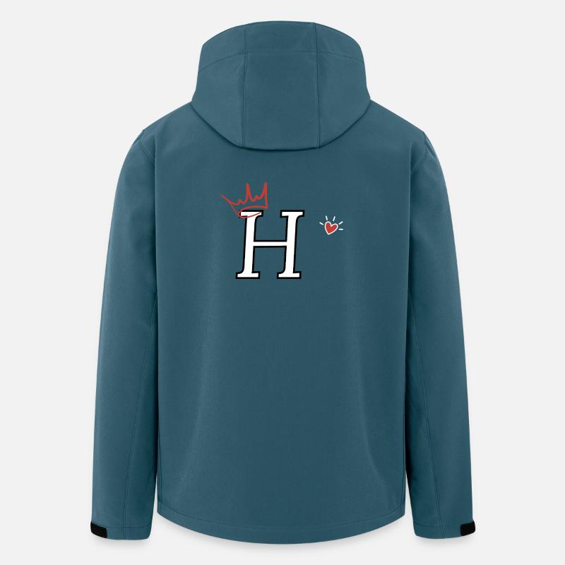 Buchstabe h Kronenherz - Recycelte Männer Softshell-Jacke von Stanley/Stella - Dunkles Petrol