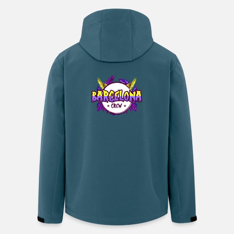 Barcelona Crew Bunt - Recycelte Männer Softshell-Jacke von Stanley/Stella - Dunkles Petrol