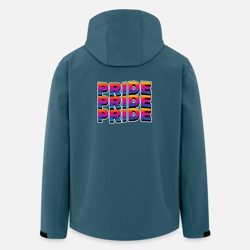 Pride Regenbogen Schriftzug - Recycelte Männer Softshell-Jacke von Stanley/Stella - Dunkles Petrol