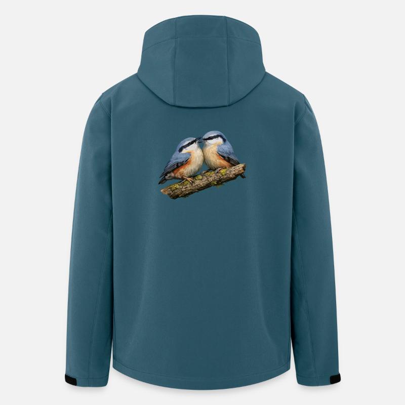 Two Nuthatches on Branch - Men’s Recycled Softshell Jacket by Stanley/Stella - stargazer