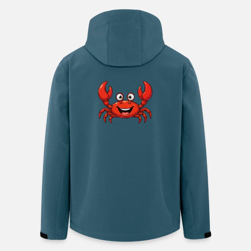 Fröhliche rote Krabbe Cartoon - Recycelte Männer Softshell-Jacke von Stanley/Stella - Dunkles Petrol