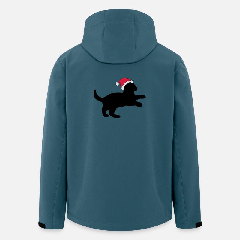 Kätzchen in einem Weihnachts-Hut. - Recycelte Männer Softshell-Jacke von Stanley/Stella - Dunkles Petrol