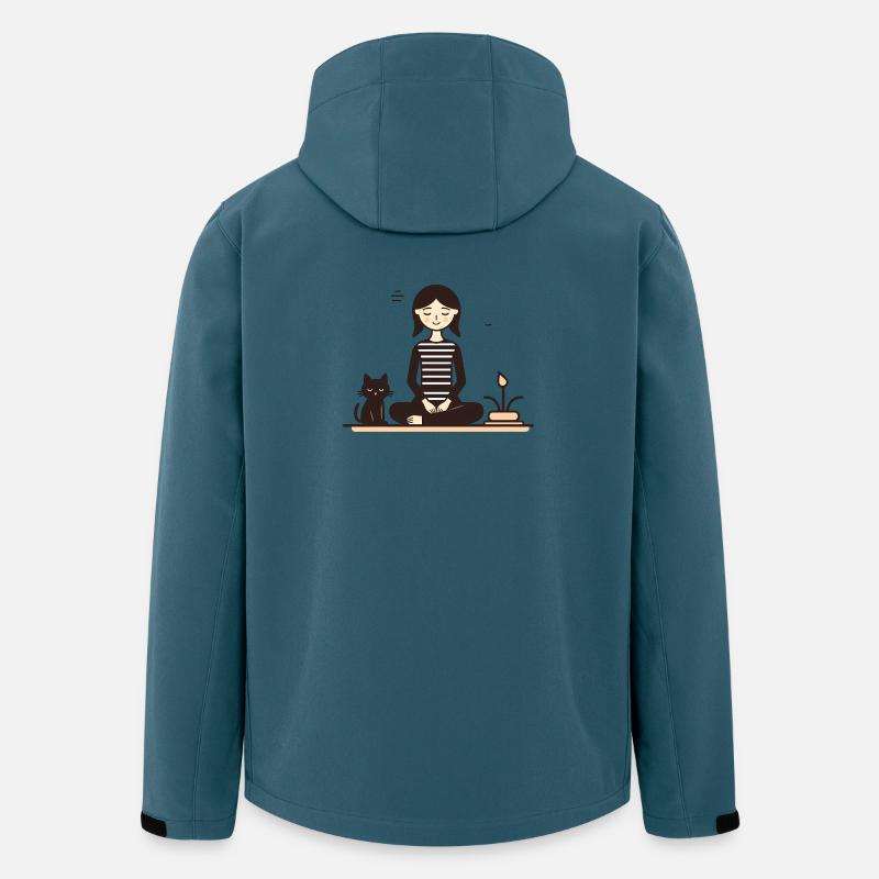 Relaxing with a cat - Men’s Recycled Softshell Jacket by Stanley/Stella - stargazer