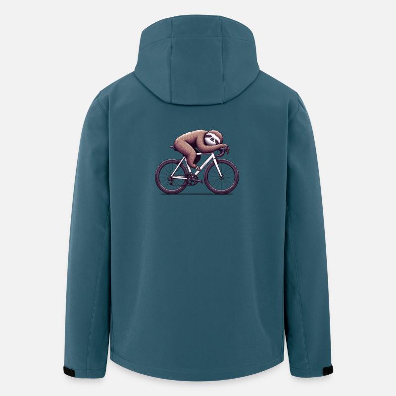 Faultier auf Rennrad Radfahrer Humor - Recycelte Männer Softshell-Jacke von Stanley/Stella - Dunkles Petrol