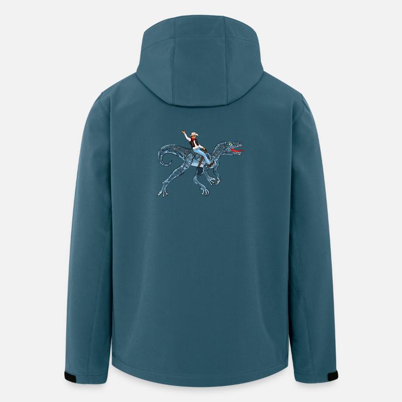 Abenteuerlicher Dinosaurier-Reiter - Recycelte Männer Softshell-Jacke von Stanley/Stella - Dunkles Petrol