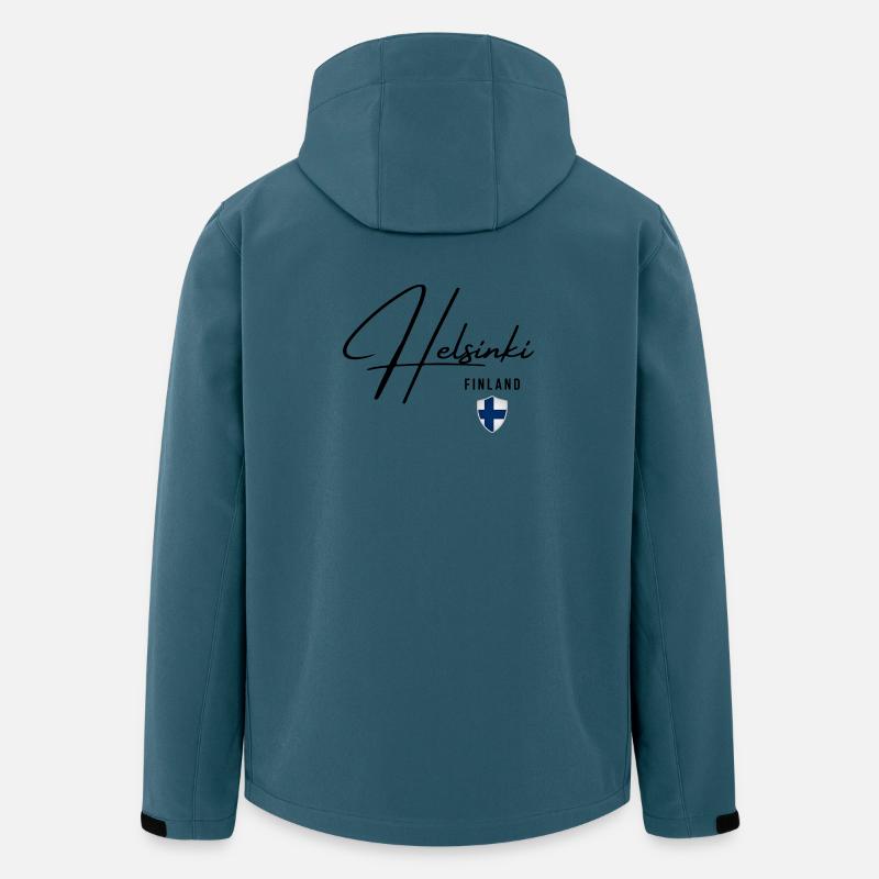 Elegantes Design Helsinki, ich liebe Helsinki - Recycelte Männer Softshell-Jacke von Stanley/Stella - Dunkles Petrol