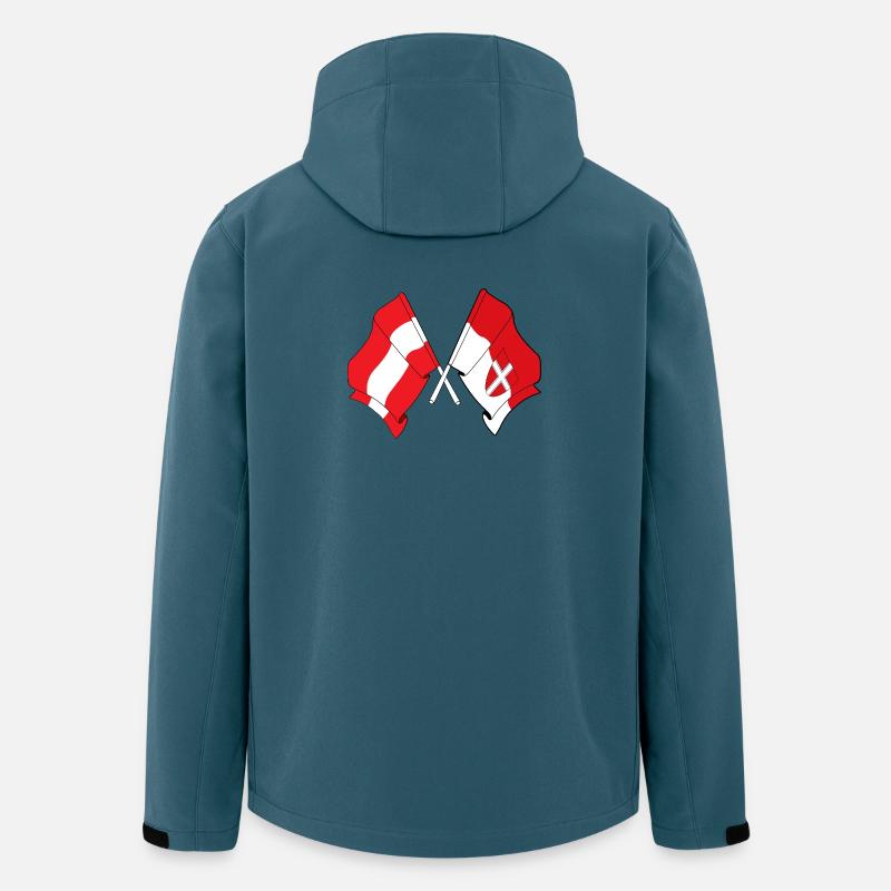 Österreich & Wien-Kreuzflaggen - Recycelte Männer Softshell-Jacke von Stanley/Stella - Dunkles Petrol