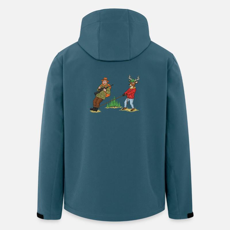 Waldschlepper-Duo: Jäger & Hirsch - Recycelte Männer Softshell-Jacke von Stanley/Stella - Dunkles Petrol