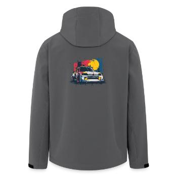 Voiture de course Retro Turbo 16 - Veste softshell homme en polyester recyclé Stanley/Stella - bleu pétrole foncé - Dos - AI Model Male 185 light (185cm)
